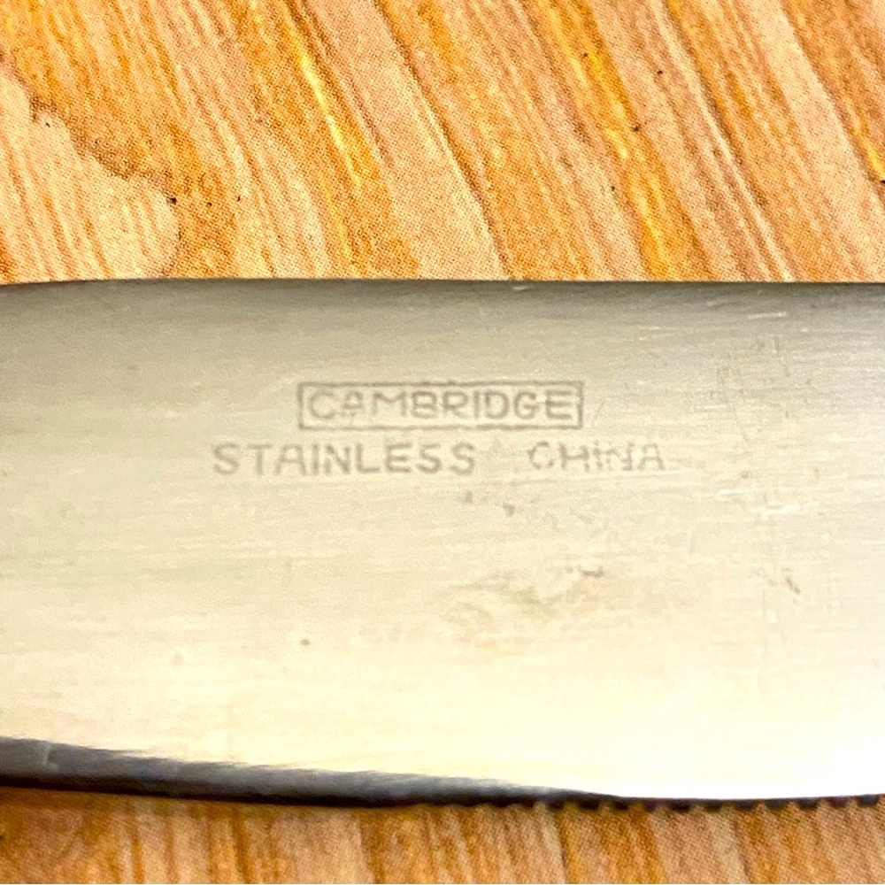 Cambridge Stainless Steel Flatware 3 Knives and 2 Spoons. - Picture 5 of 6